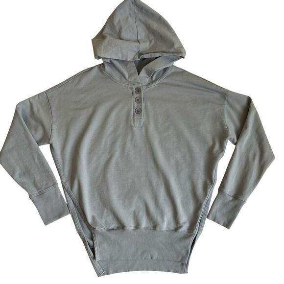 Universal Standard Henley Hoodie In Lavender Relaxed Casual Comfy Layering Sz S - Picture 2 of 16